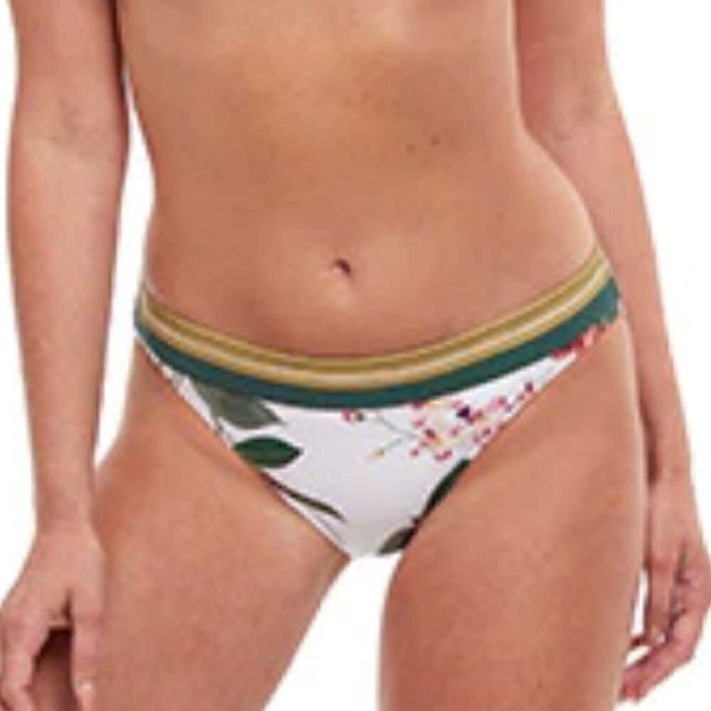 Gottex Floral Print Contrast Trim Bikini - Bottoms 12 Swimsuit